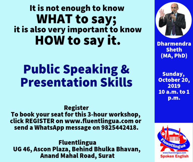 Public Speaking and Presentation Skills — a 3-hour workshop