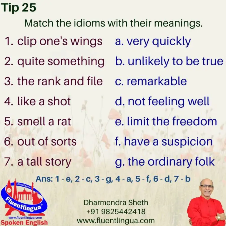 Tip 25 – Idioms in English