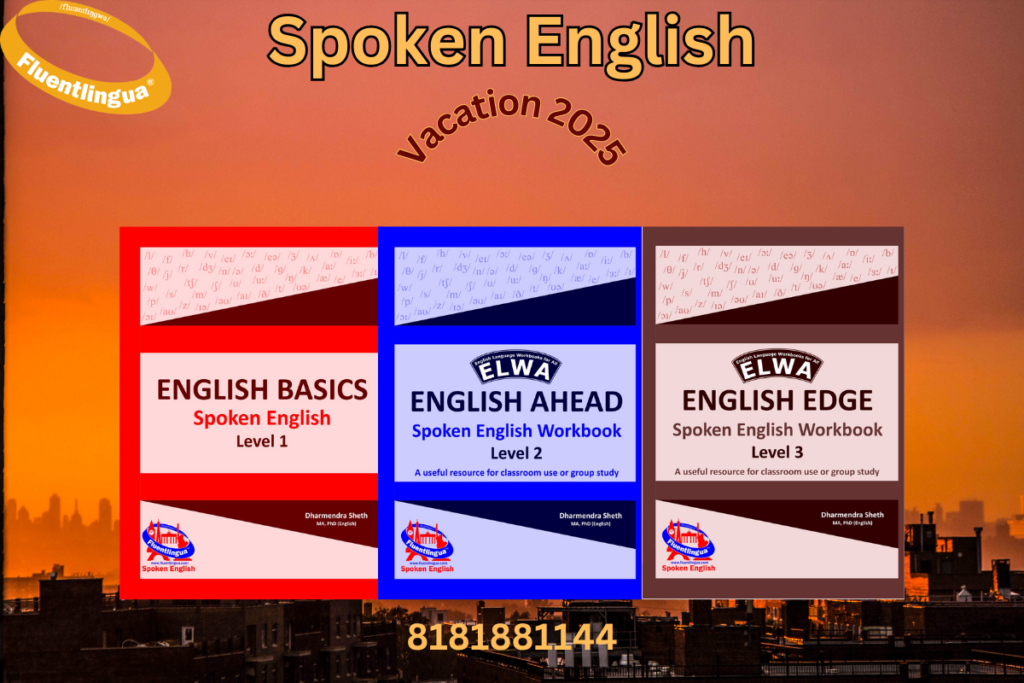 The cover of 3 coursebooks of Spoken English